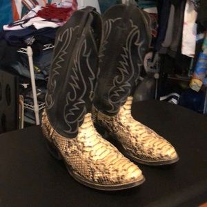 Snakeskin western boots